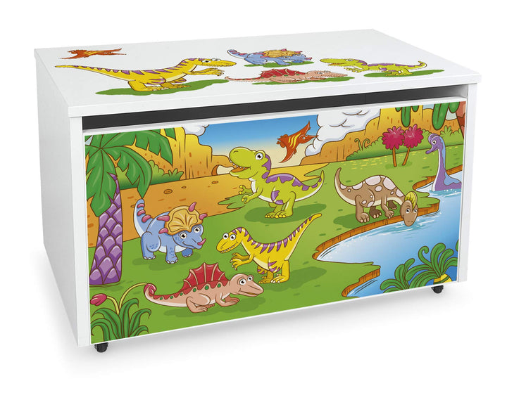 Leomark grosse Holzspielzeugkiste auf Rädern, Sitzbank mit Stauraum, Spielzeugkiste mit Deckel, XXL