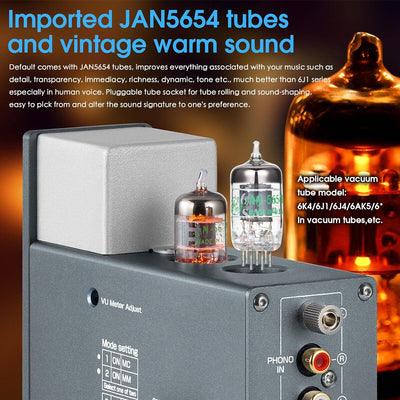Douk Audio T4 Plus HiFi JAN5654 Röhrenvorverstärker MM/MC Phono-Vorverstärker für Plattenspieler Min