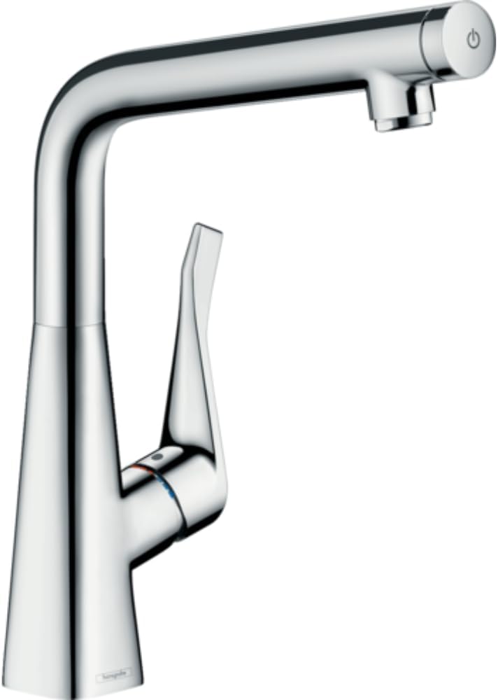 hansgrohe Metris Select Einhebel-Küchenarmatur, Komfort-Höhe 320mm mit Schwenkauslauf, Chrom ohne Sc