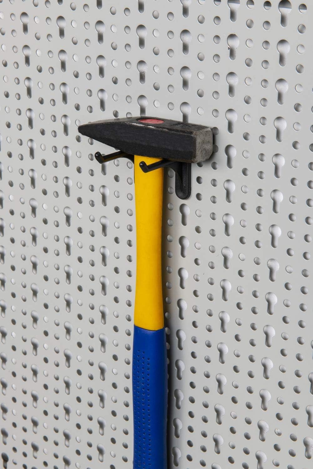 XXL Werkzeugwand aus Metall mit Stärke ca. 1 mm in Hellgrau. Inklusive Hakensortiment 52tlg. sowie B