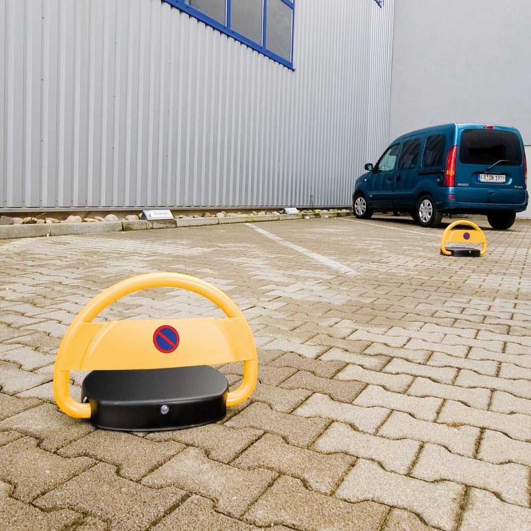 Lescars Parkbügel: Automatische Solar-Parkplatzsperre mit Fernbedienung (Parksperre)