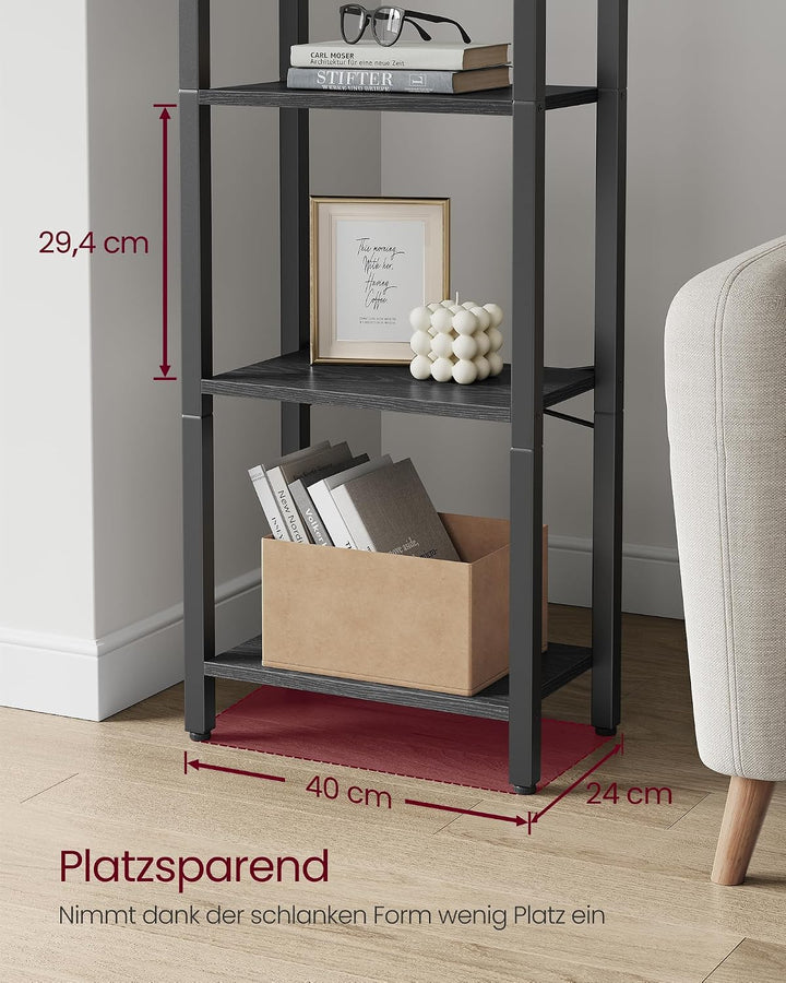 VASAGLE Regal, Bücherregal, Standregal, DVD-Regal, mit 4 Ebenen, Büroregal, offene Ablagen, für Büro