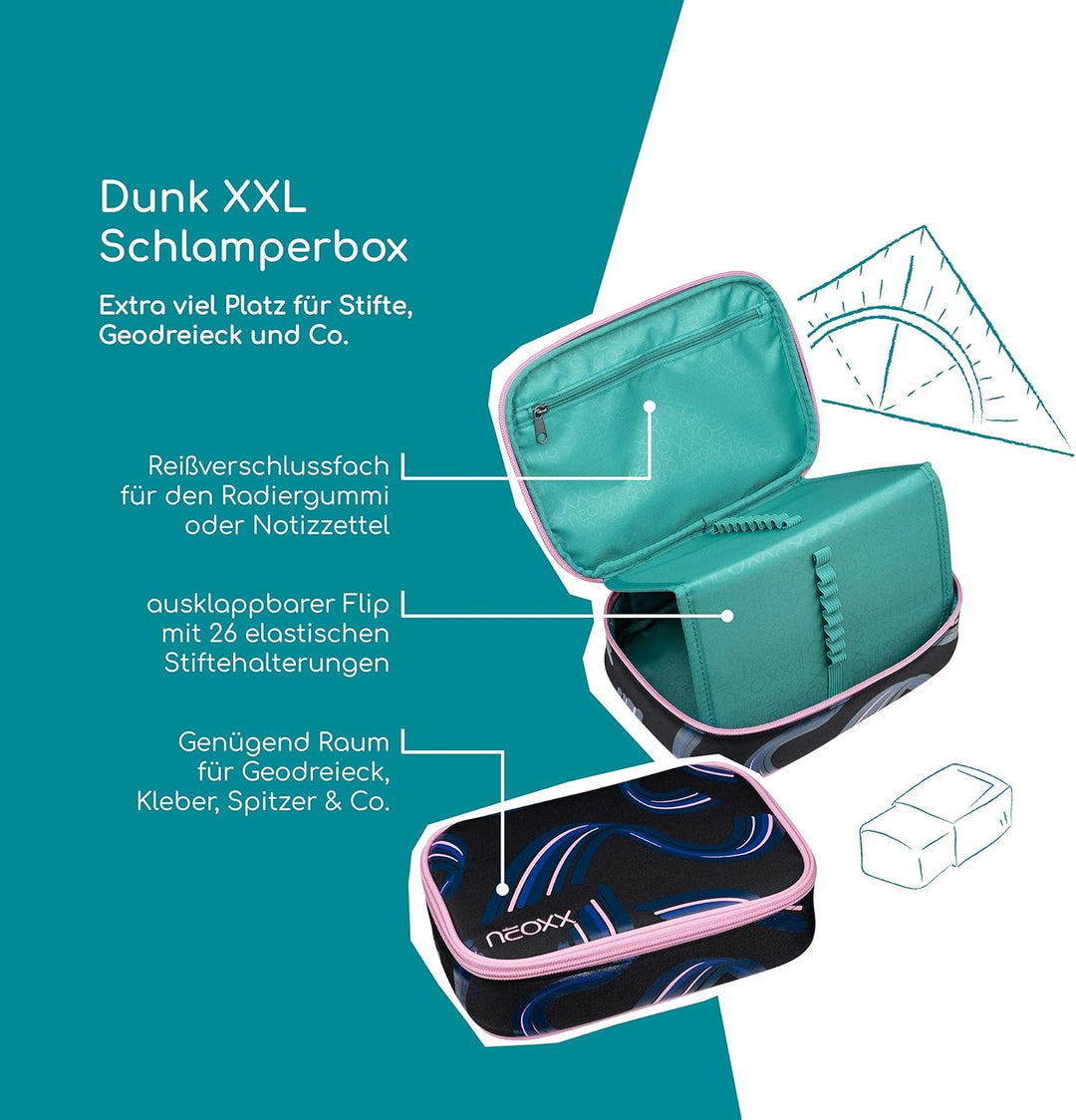 neoxx Schlamperbox Dunk Hello Wave, 26 Stiftschlaufen Mehrfarbig, Mehrfarbig