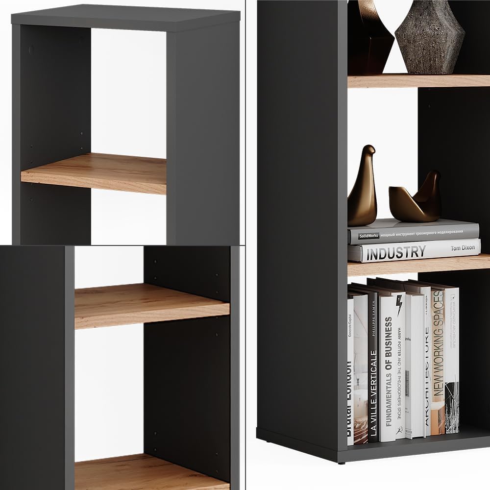 Vicco Standregal Orlando, Stauraumregal, Anthrazit/Goldkraft Eiche, 30 x 80.1 cm Anthrazit/Goldkraft