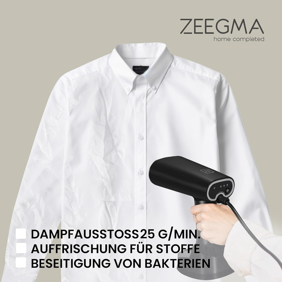 ZEEGMA FRISKEER 2-in-1 tragbarer Dampfglätter, Steamer, Dampfbügeleisen 1640 W, 380 ml Dampfleistung