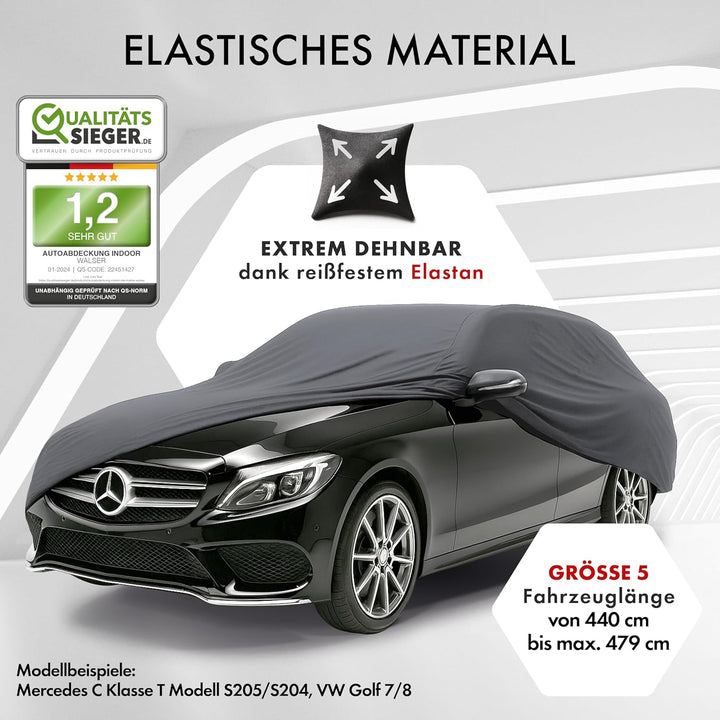 Walser Premium Abdeckung Auto Indoor Stretch Plus Qualitätssieger Sehr Gut* Autoabdeckung Winter Aut