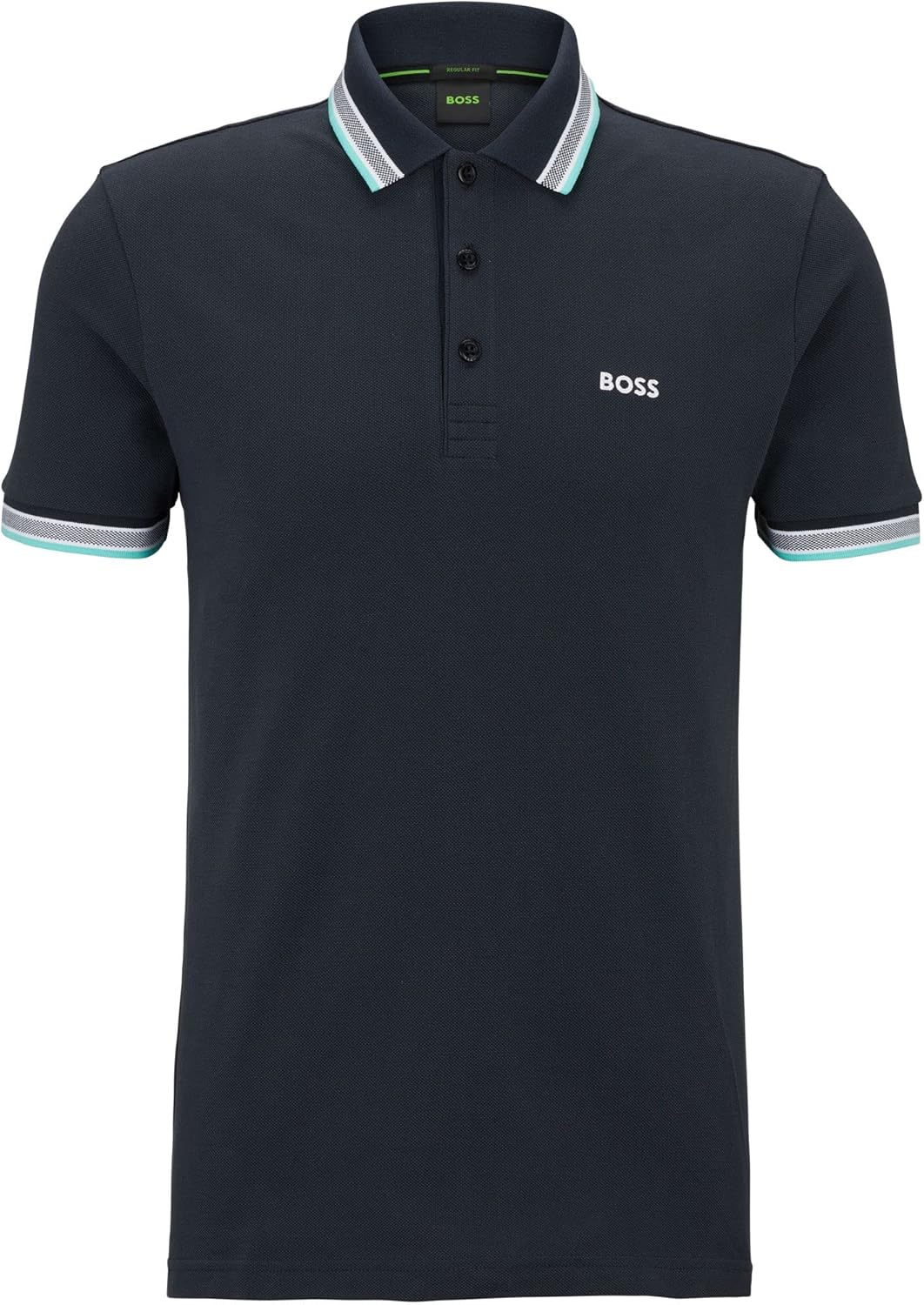 BOSS Herren Paddy Poloshirt aus Bio-Baumwolle mit Logo Dunkelblau L