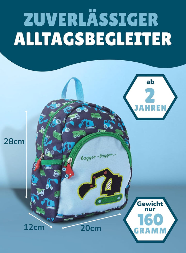 Familando Kinder Rucksack Die Spiegelburg BAGGER für Kinder ab 2 Jahren; ergonomisch, stabil &amp; leich
