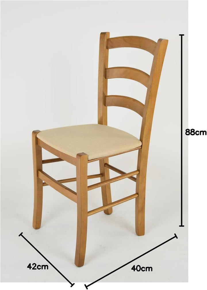 t m c s Tommychairs - Stuhl Venice für Küche und Esszimmer, robuste Struktur aus lackiertem Buchenho