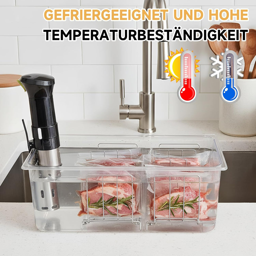 Sous Vide Garbehälter,Niedertemperatur-Slow Cooker mit Deckel, Fassungsvermögen 25 Liter mit Deckel