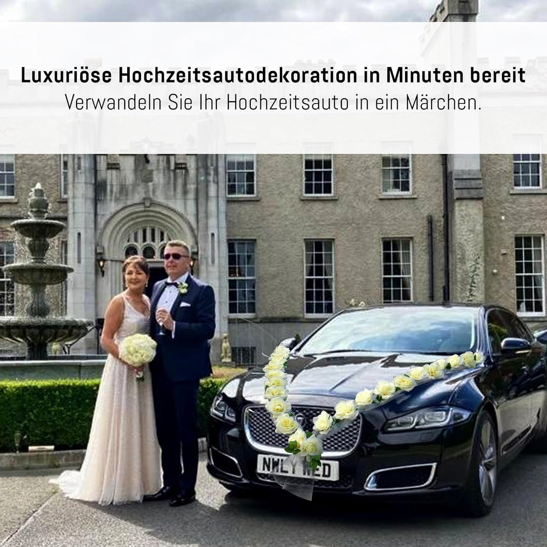 Rosen Girlande Braut Paar Rose Deko Dekoration Autoschmuck Hochzeit Car Auto Wedding ®Auto-schmuck D