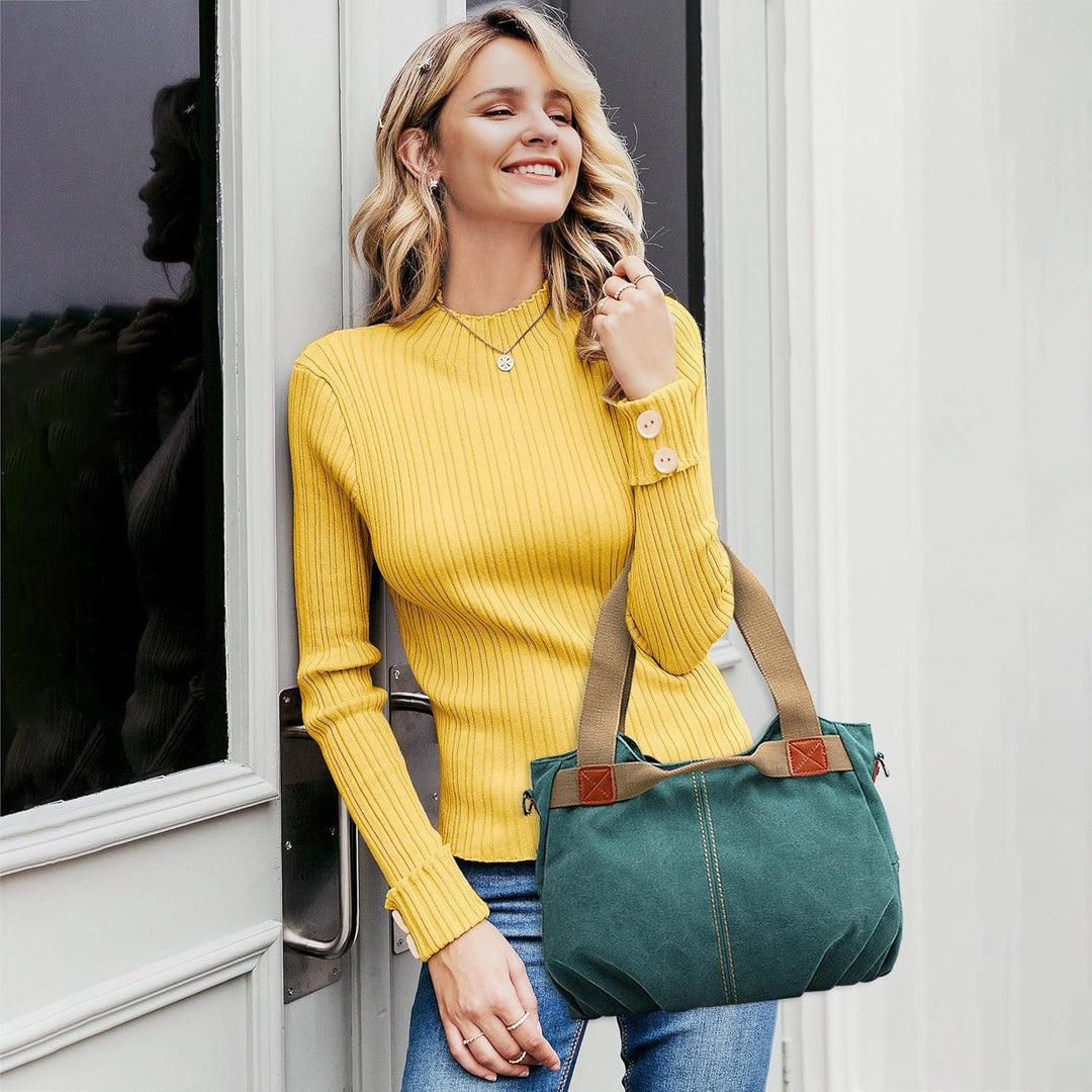 DIRRONA Casual Damen Segeltuch Umhängetasche Gross Kapazität Handtasche Reise Schultertasche Multifu