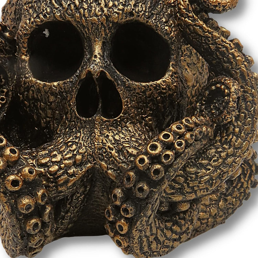 Pacific Trading Pacific Gothic Skull Metall Octopus Figur, Marine Life Einzigartige Statue Tischdeko