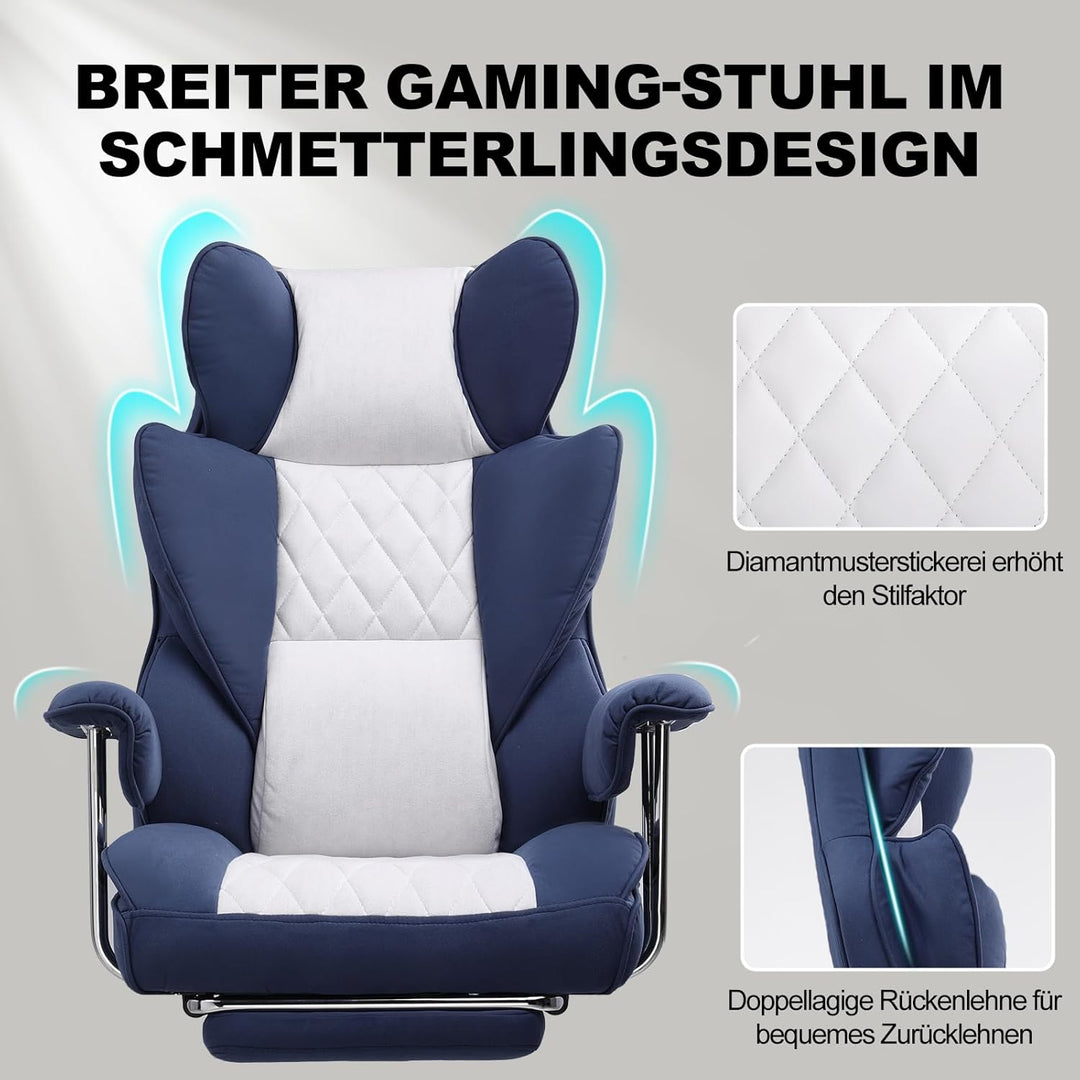 GTPLAYER Gaming Stuhl, Bürostuhl mit Taschenfeder-Lendenwirbelstütze, breiter Büro-Computersessel mi