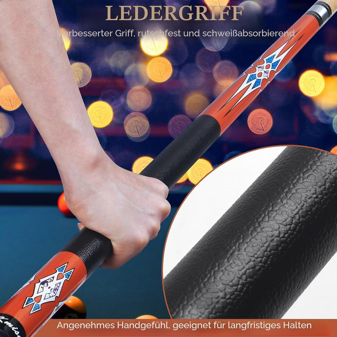 Kmise Pool-Queue-Set – 147 cm Langer Queue, professioneller Billardqueue aus kanadischem Ahorn, für