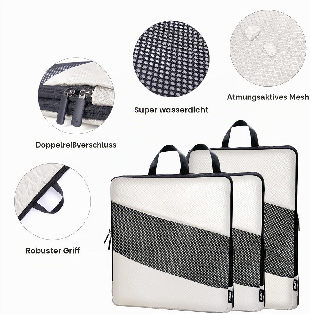 Koffer Organizer Kompression Set, Packwürfel Set Kompression Ihres Reisegepäcks, Compression Packing