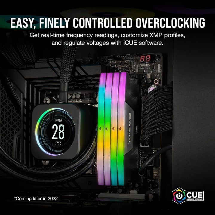 CORSAIR Vengeance RGB DDR5 RAM 96GB (2x48GB) 5200MHz CL38 Intel XMP 3.0 Desktop-Arbeitsspeicher – Sc