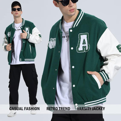 Eocicvvi Herren College Jacke Übergangsjacke Damen Freizeit Jacke Harajuku Stil Sportjacke Streetwea