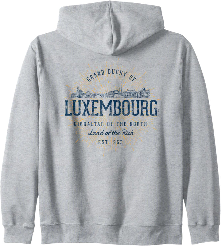 Luxembourg Retro Stil Vintage Luxemburg Kapuzenjacke