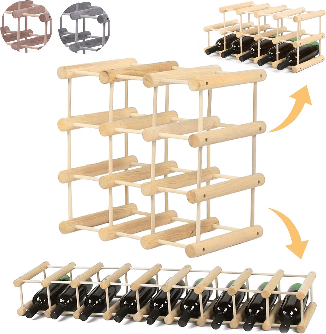 Weinregal Modular Tanne, für 12 Flaschen oder mehr, Flaschenregal, Weinständer, Getränkeregal, Flasc