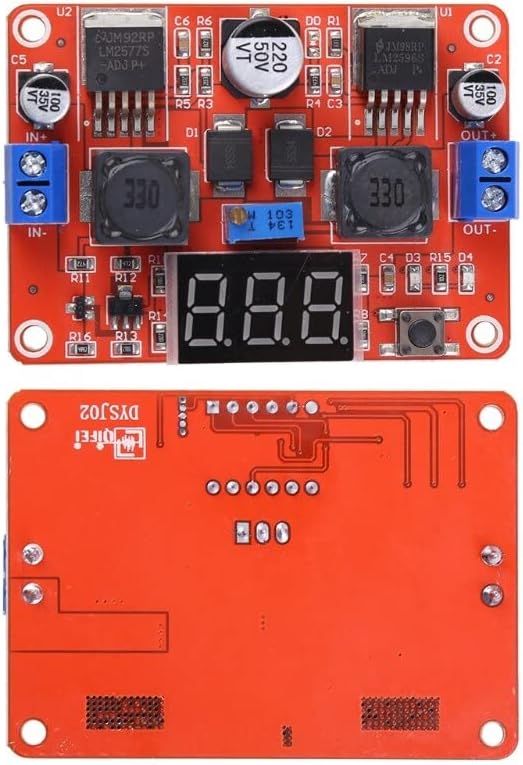 TECNOIOT 5 stücke Digitalanzeige DC-DC Step Up Down Buck Boost Konverter LM2577S LM2596S
