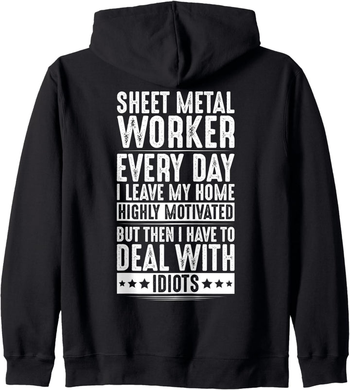 Deal With Idiots Blecharbeiter Kapuzenjacke