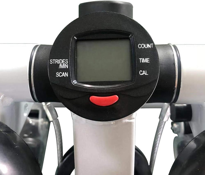 Hydraulik Stepper mit LCD-Bildschirm Mini Stepper mit Kordelzug Haushalts Stepper Rot-Schwarz Hydrau