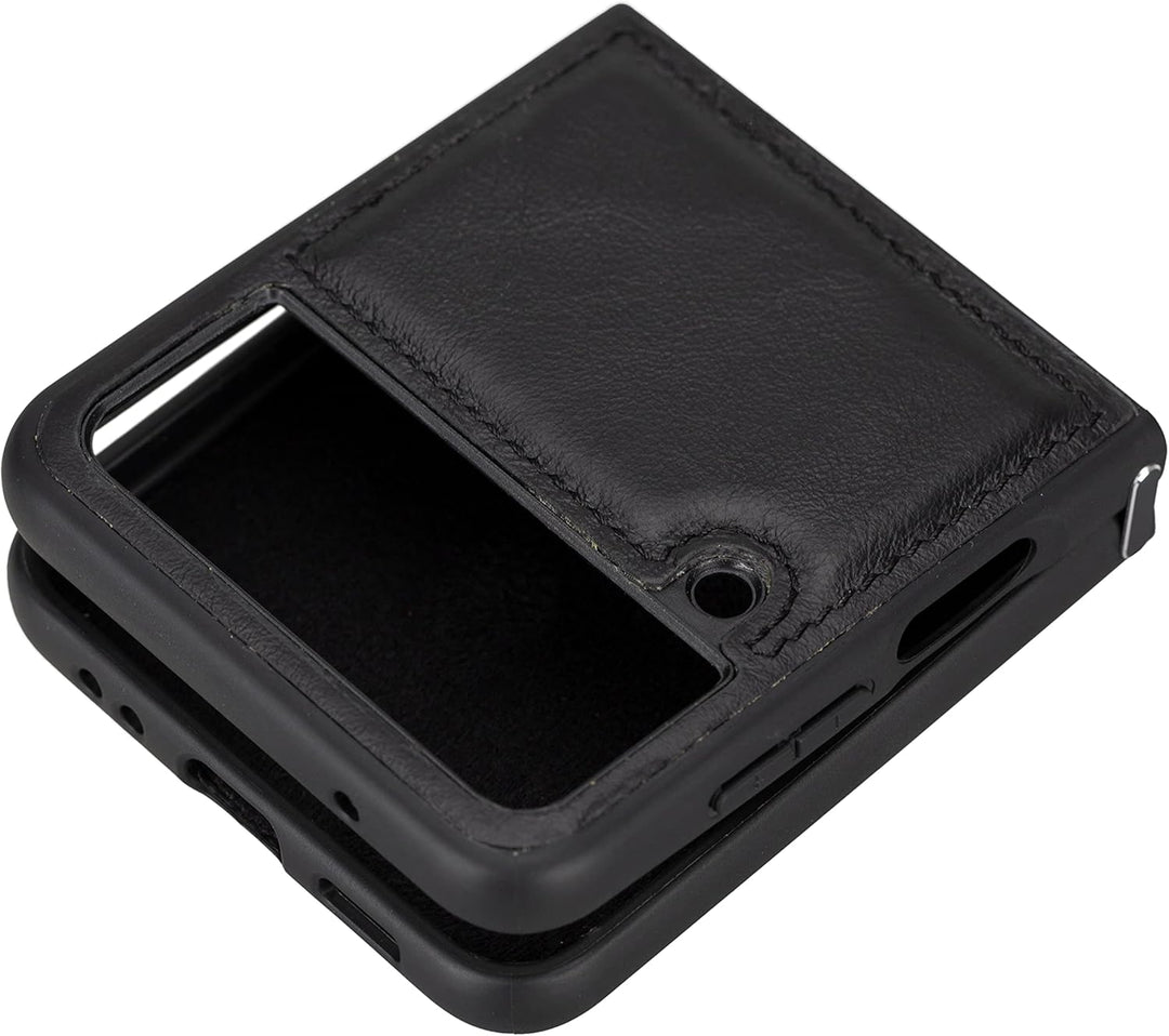 Solo Pelle Lederhülle für das Samsung Galaxy Z Flip4 Flip 4 Hülle aus echtem Leder, Model: Stanford