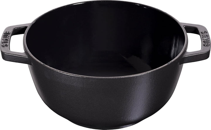 STAUB Fondue Set mit 4 Gabeln, Geeignet für Käse- Schoko- und Fleisch-Fondue, Gusseisen, 16 cm, Schw