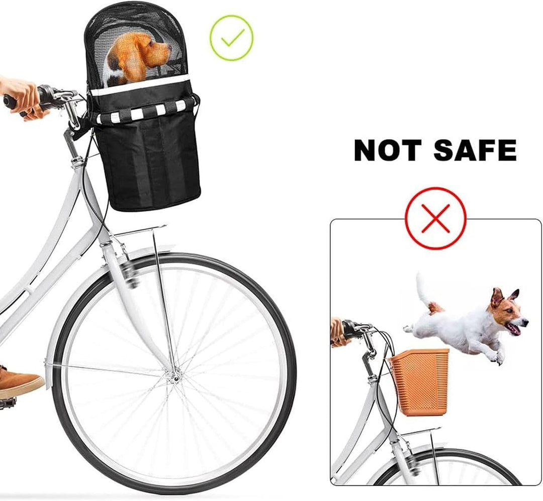Hunde-Fahrradkorb | Katzen-Fahrrad-Lenkerträger mit Fenster | Fahrradgriff Hundekorb | für tägliche
