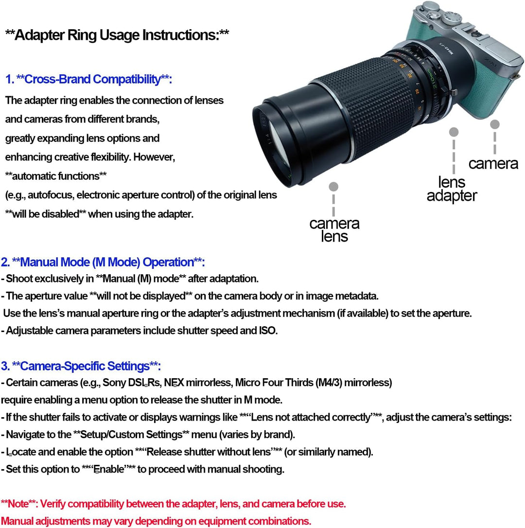 M645-FX Objektiv Adapter Adapterring,für Mamiya 645 M645 Objektiv Kompatibel für Fujifilm X (X-Mount