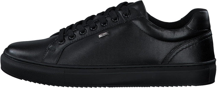 s.Oliver Herren Sneaker flach aus Leder Freizeit 44 EU Schwarz, 44 EU Schwarz
