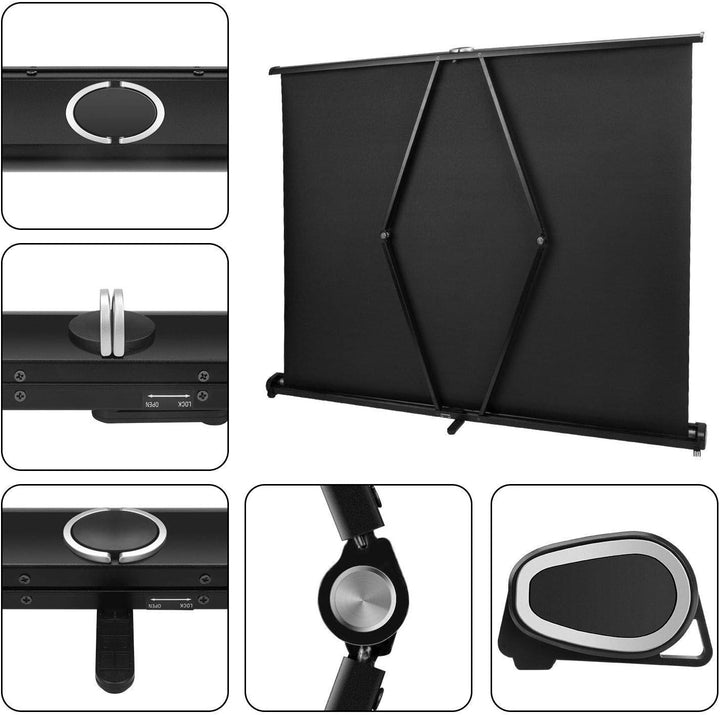 Yangers 50" Zoll Portabel Tragbare Beamer Leinwand Projektor Heimkino Rolloleinwand Tischleinwand mi