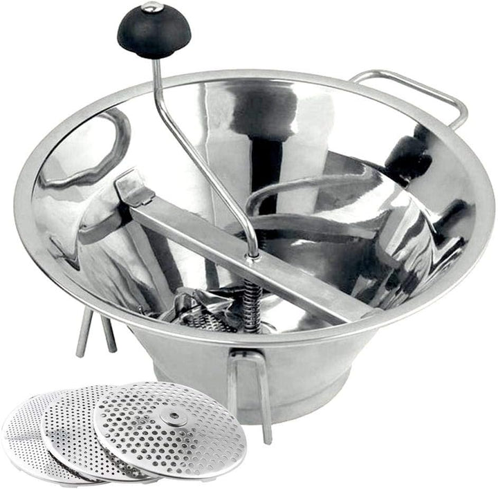 OMAC passatutto Passiergerät aus Edelstahl mit 3 auswechselbaren Passiereinsätzen