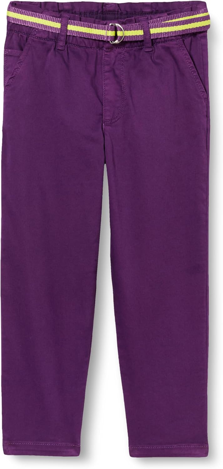 s.Oliver Mädchen 2133521 Hose mit Gürtel, Mom Fit Lilac 104, Lilac 104