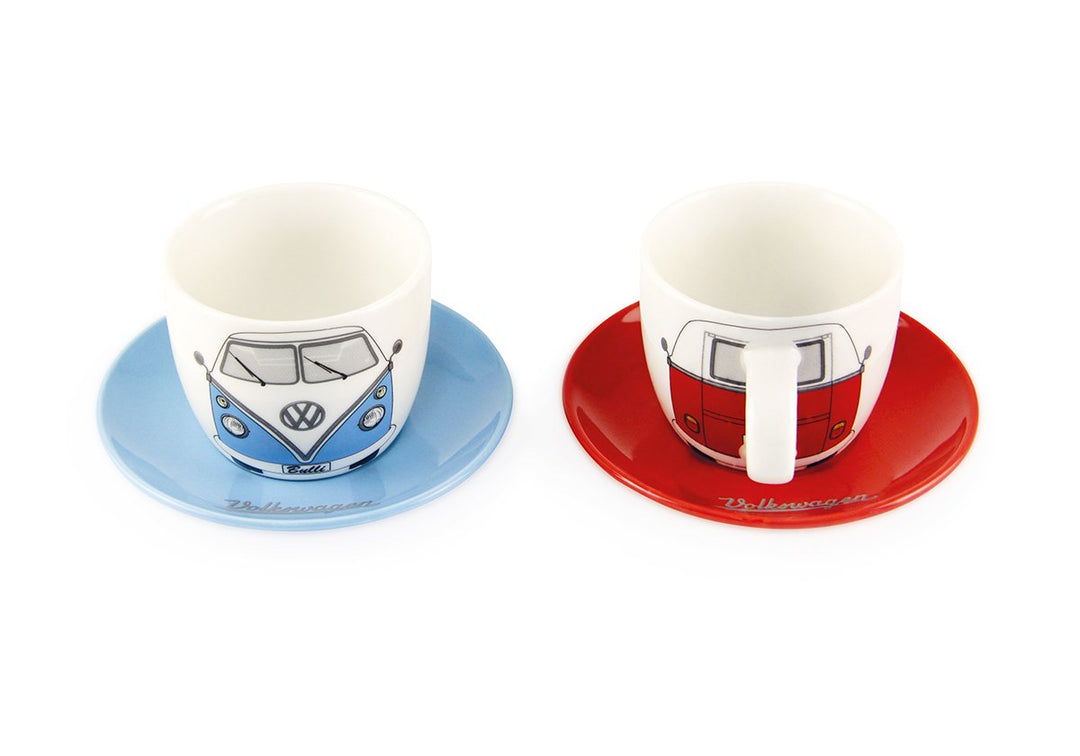 BRISA VW Collection - Volkswagen Keramik Espresso-Tassen-Kaffee-Tee-Cappuccino-Set im T1 Bulli Bus D