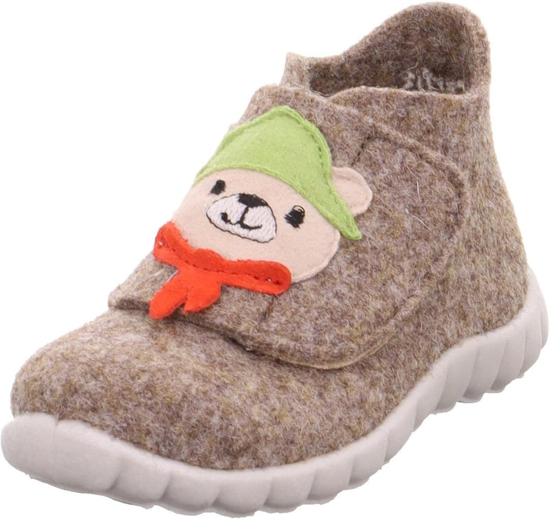Superfit Baby-Jungen Happy Wollfilz Hausschuh 19 EU Beige 4010, 19 EU Beige 4010