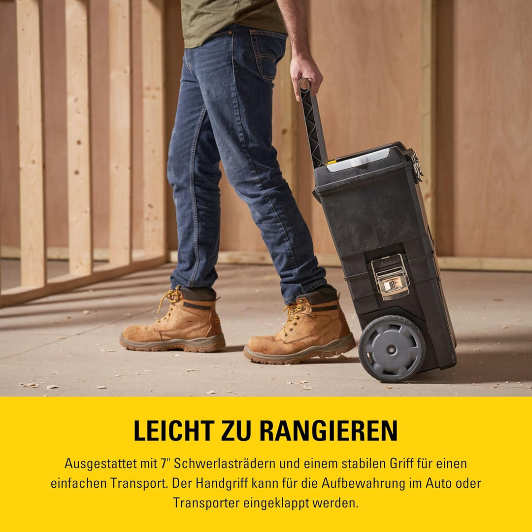 Stanley Rollende Werkstatt (47,3 x 30,2 x 62,7 cm, zwei separat verwendbare Werkzeugboxen, robuster