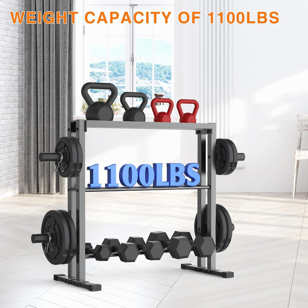 WINNOW Hantelständer, 3-Tier Gewichte Aufbewahrungsständer für Hanteln, Hantelplatten und Kettlebell