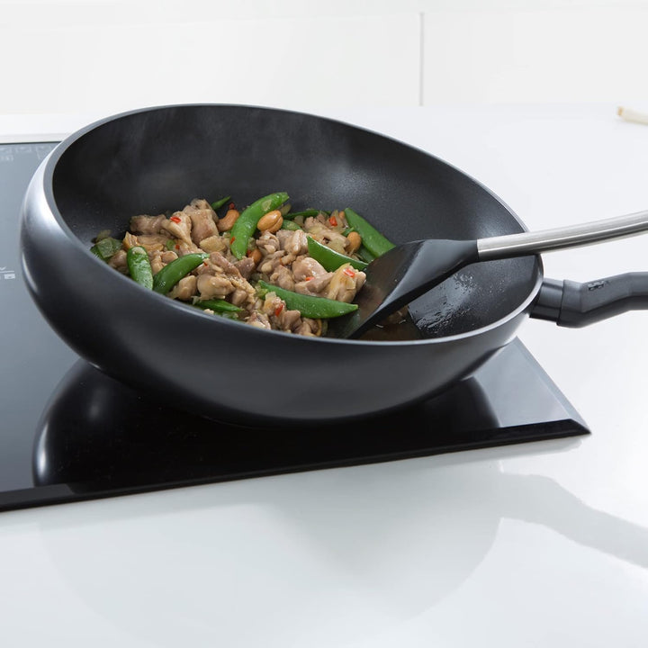 BK Wokarang Gesunder induktionsgeeigneter 30-cm-Keramik-Wok mit Edelstahlgriff, backofen- und grillf