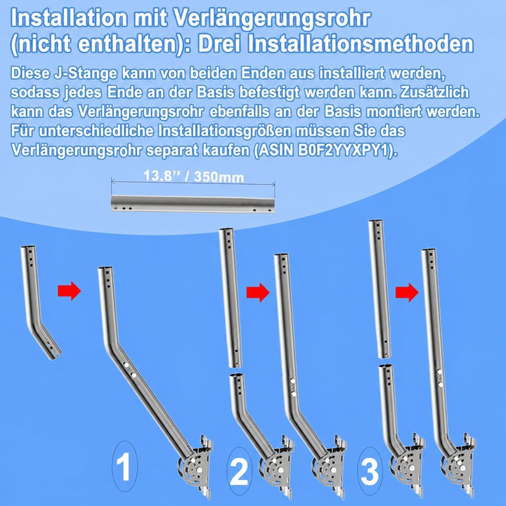 Universeller Antennenmast für Fernseh-, Satelliten-, Radio- und WLAN-Antennen - Verstellbarer Stände