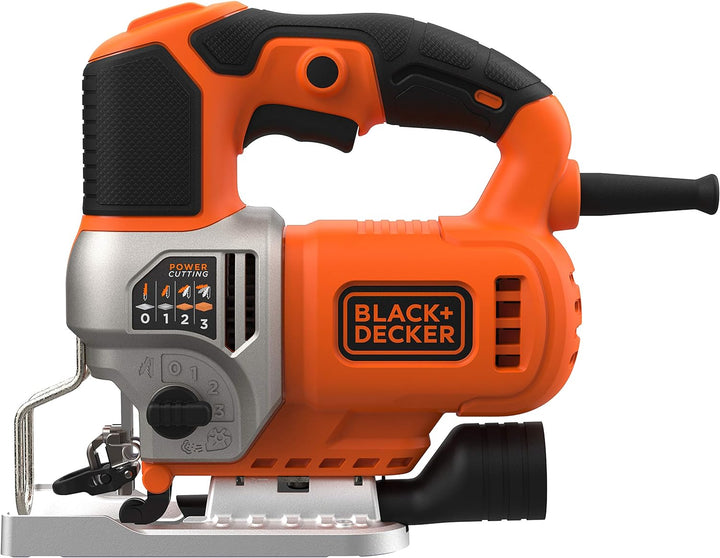 Black+Decker Elektronik-Pendelhub-Stichsäge (650 Watt, 19mm Hublänge, max. 90 mm Schnitttiefe, 3 Pen