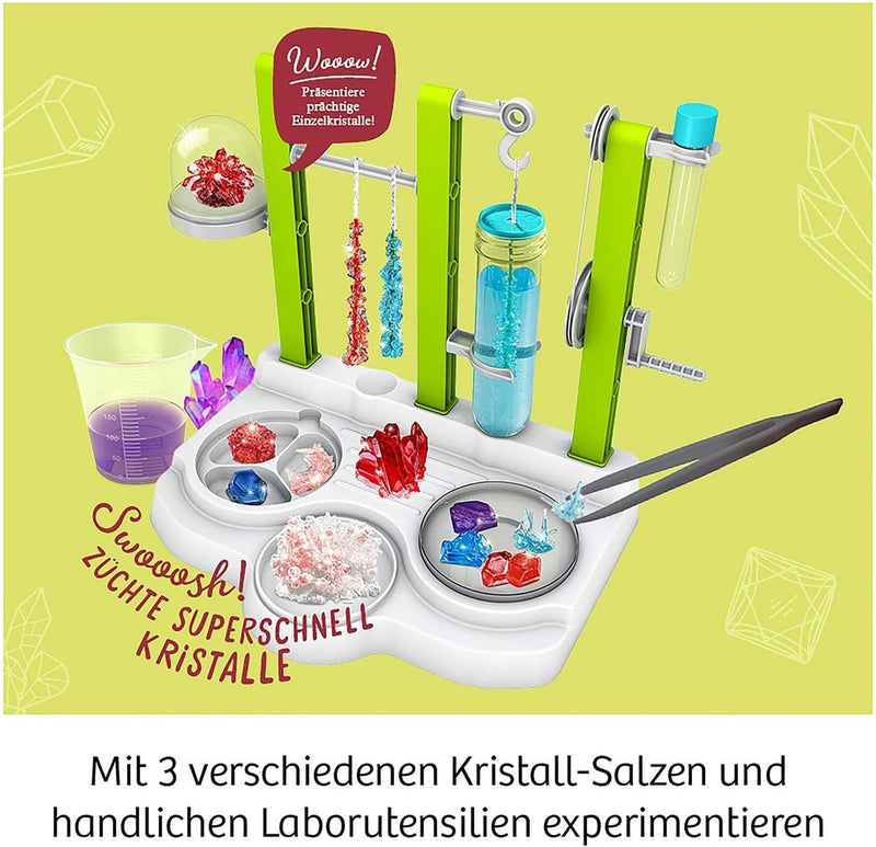 KOSMOS 643638 Kristall-Labor Experimentierkasten, Labor-Station, Komplett-Set, Kristalle züchten, Ki