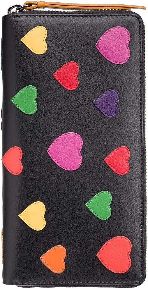 VISCONTI 100% Pur Leder Damen Portemonee RFID Schutz Geldbeutel XL Geldbörse mit Reissverschluss für