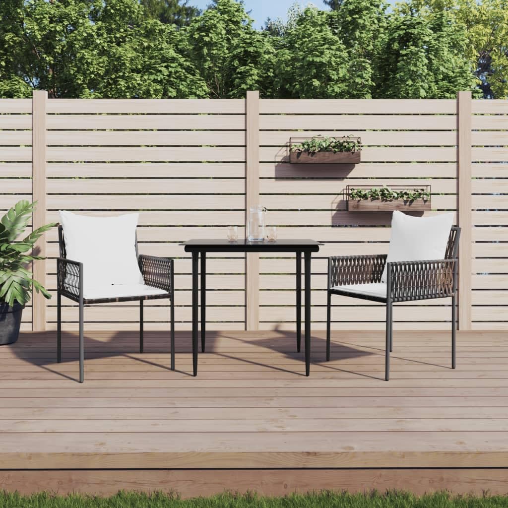 Festnight Poly Rattan Sitzgruppe Gartenmöbel Set mit Kissen Garten Essgruppe 2 Personen Gartenmöbel