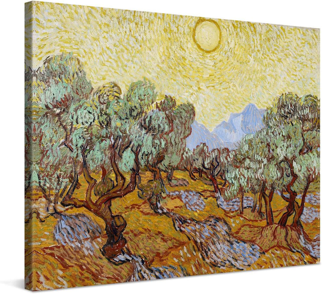 PICANOVA – Vincent Van Gogh Olive Trees 80x60 cm – Bild auf Leinwand – Leinwandbild – Premium Leinwa
