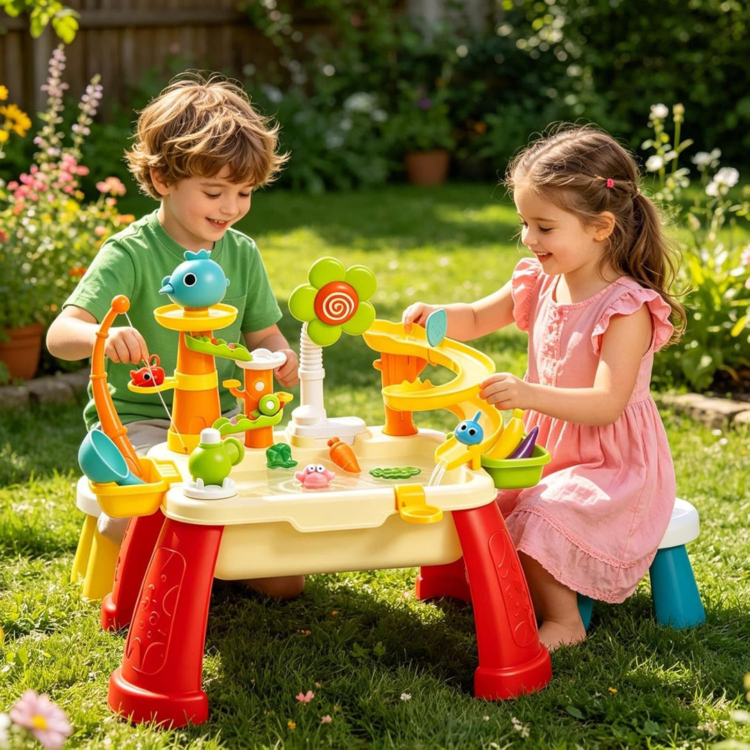 Generisch Elektrischer Wasserspieltisch für Kinder, mit Pumpe &amp; 180° Drehbarem Wasserhahn, Abnehmbar