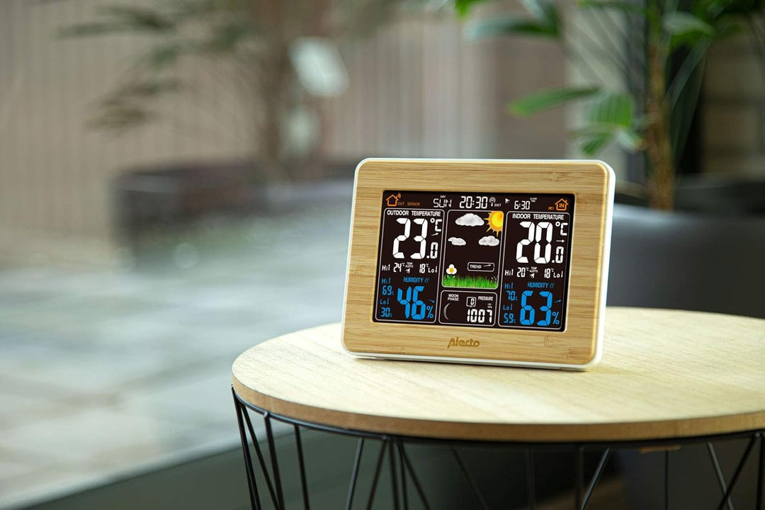 Alecto WS-1560 Funk Wetterstation mit Farbdisplay und Aussensensor - Innen und Aussentemperatur - Lu