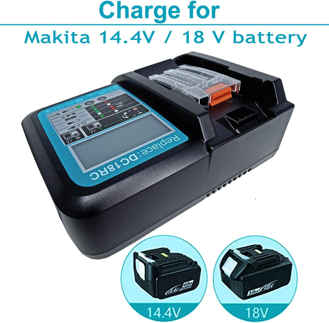 GOLEMON 2PCS 4000mAh BL1840 Akku BL1840B BL1830 BL1815 BL1850 + 3A Ladegerät für Makita DC18RC DC18S