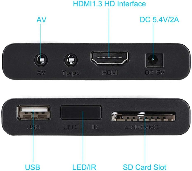 1080P Full HD Box Media Player, 100 Mbit/S Media Player Box, Unterstützung für USB MMC RMVB MP3 AVI